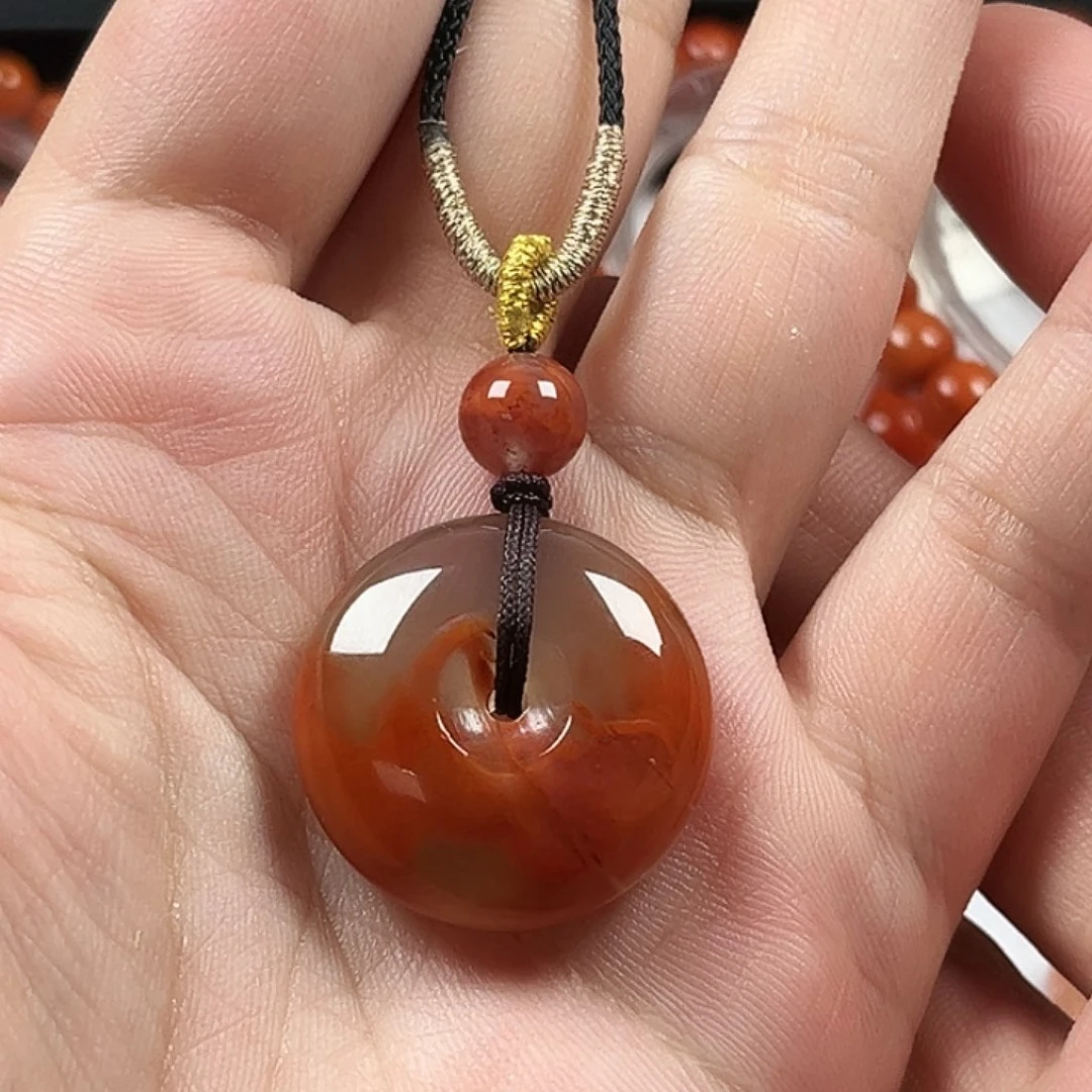 南红玛瑙未镶嵌珠宝奇石平安扣25