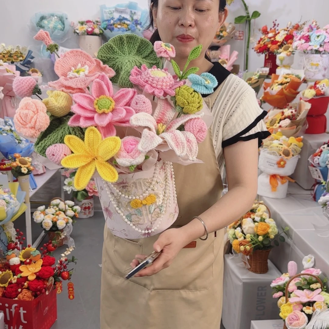 手工毛线花捡漏直播
