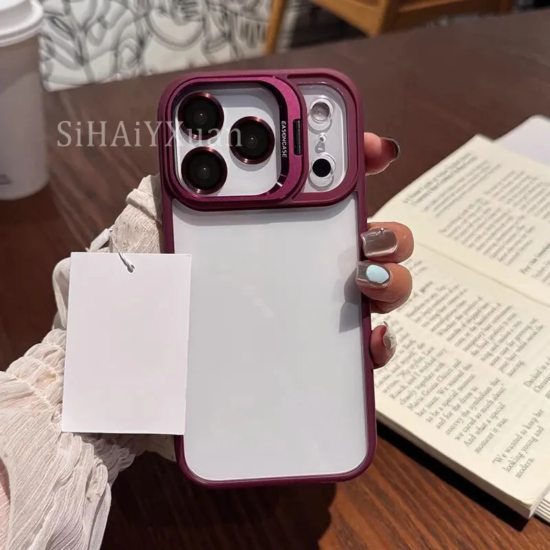 隐形镜框支架适用iphone17Pro手机壳新款16Promax透明简约防摔17