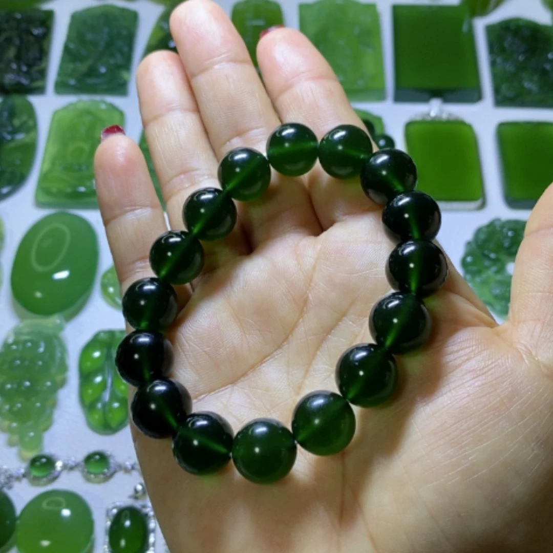 【闪购商品】蛇纹石玉手链未镶嵌八****刚