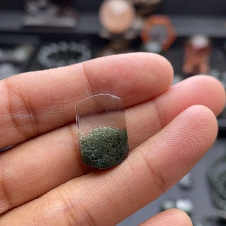 水晶颈饰未镶嵌绿幽灵聚宝盆定制