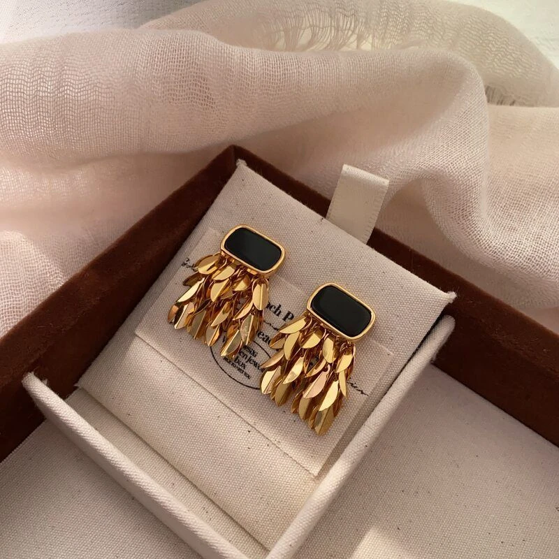 非金属亚克力耳饰 欧美小众设计冷淡轻奢高级耳环个性气质树叶