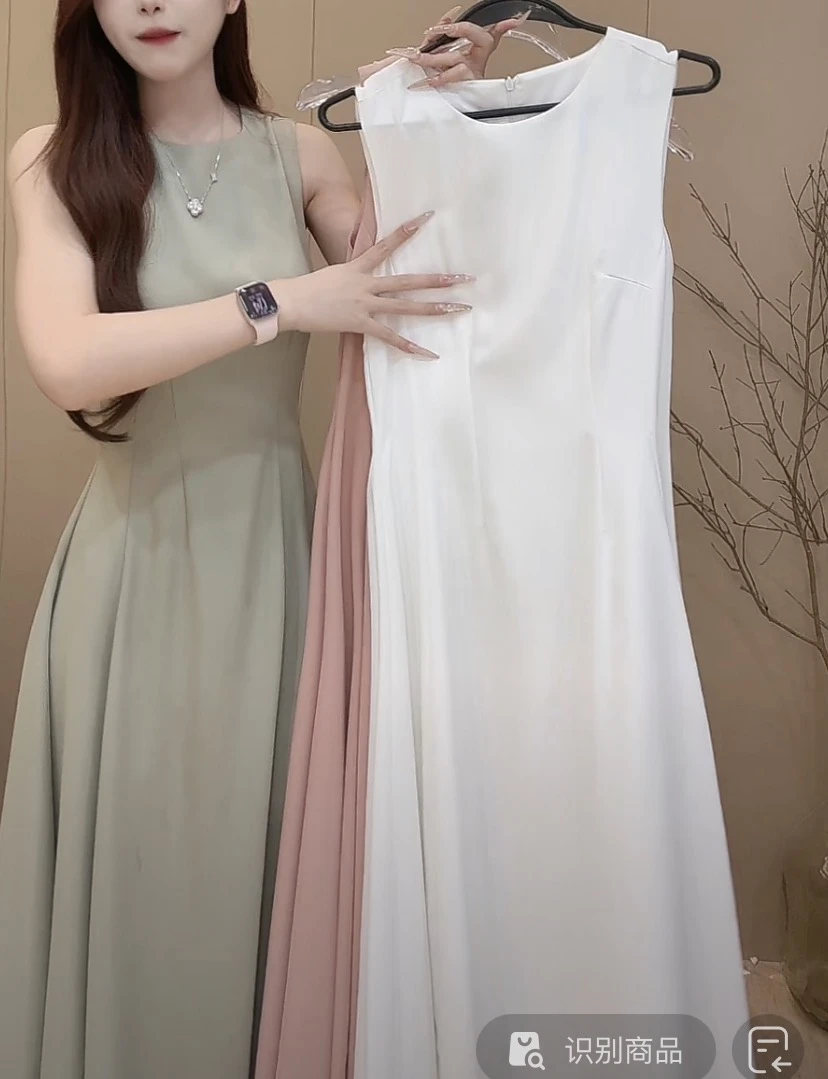 法式气质赫本风无袖连衣裙背心长裙