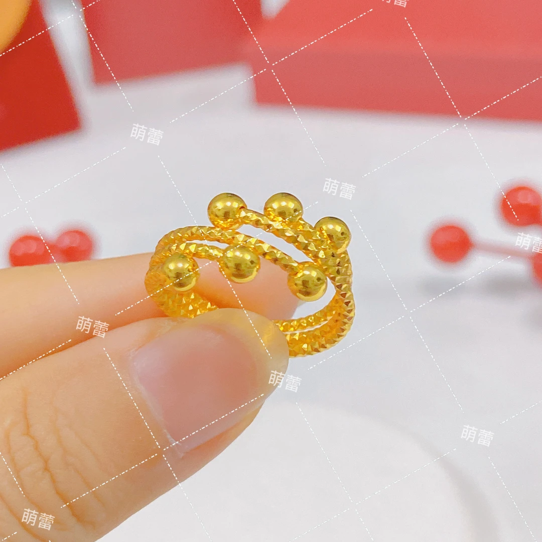 铜合金戒指 新款66大顺开口戒指三生三世多层时尚精美可调节指环