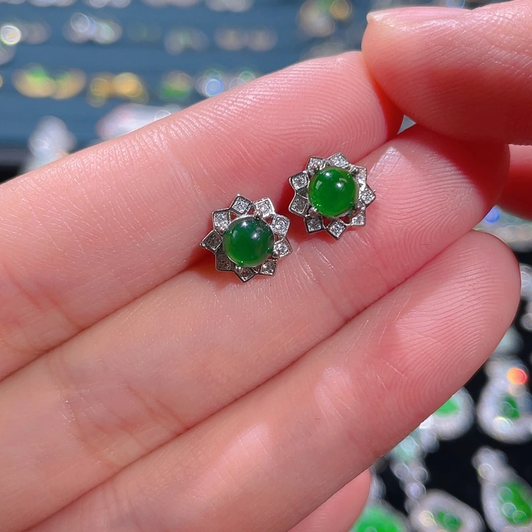 未镶嵌翡翠耳饰耳钉