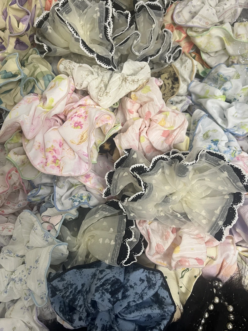 蕾丝花边碎花蕾丝设计大肠发圈时尚甜美头饰可爱女春季百搭发饰