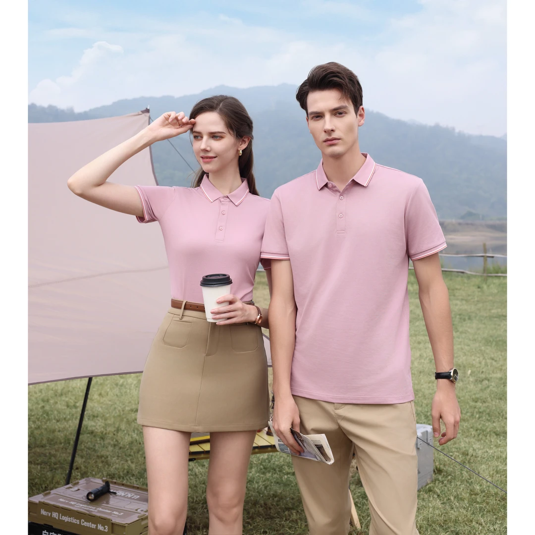 2025含桑蚕丝夏季高端POLO衫情侣短袖细线翻领T恤上衣5561