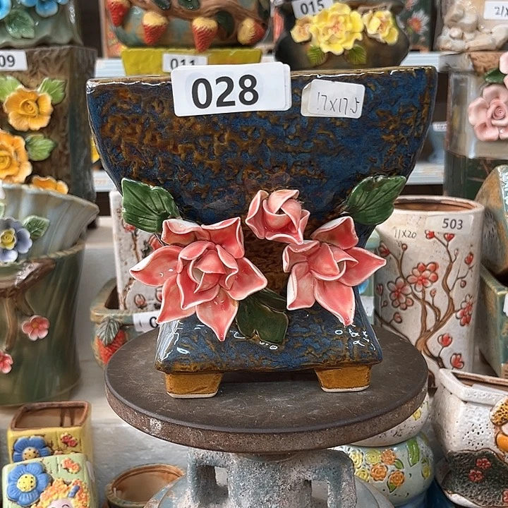 紫砂花盆粗陶材质多肉花盆