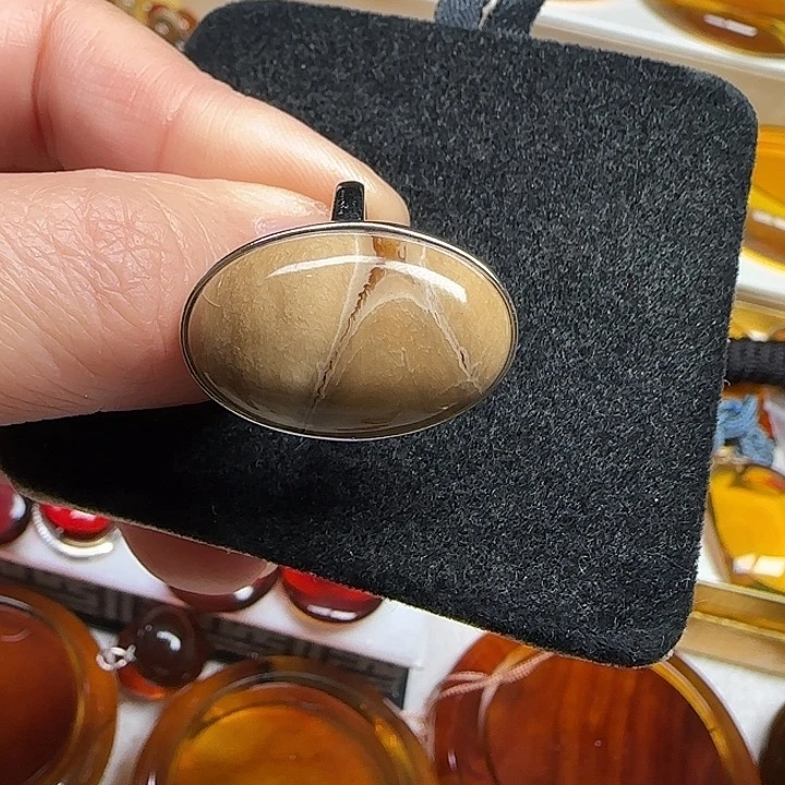 未镶嵌琥珀（根珀）戒指天然缅甸特色根蜜溶洞大戒指