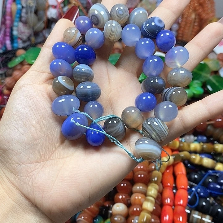 玛瑙/玉髓未镶嵌珠宝半成品卡16-17玛瑙一条