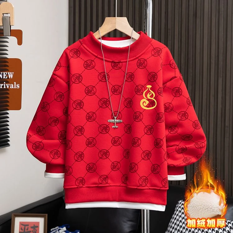 GG家男中大童卫衣冬装2025新款儿童潮牌炸街痞帅上衣中大童冬季酷