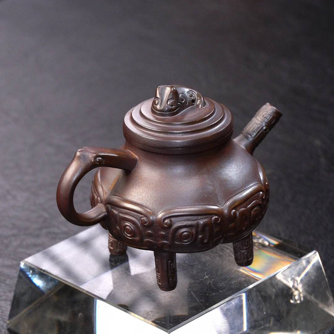 LDYLP宜兴紫砂壶四足龙鼎龙骨金砂350cc（15）