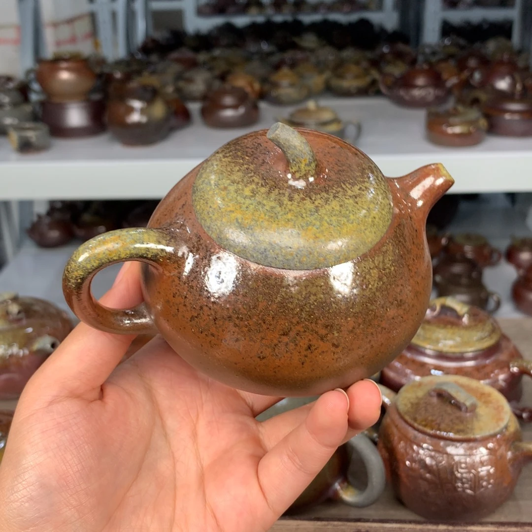 茶壶紫砂纯自然柴烧