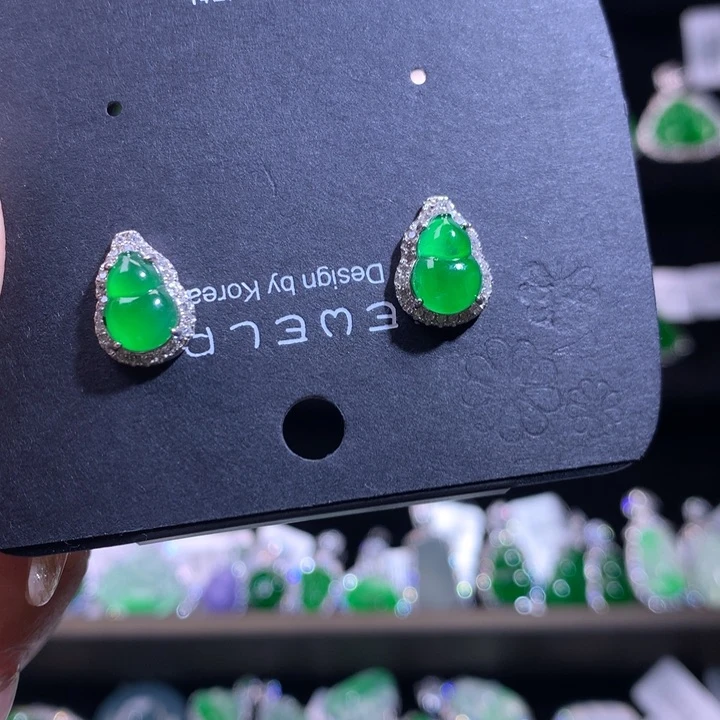 【闪购商品】银S925镶嵌翡翠耳饰