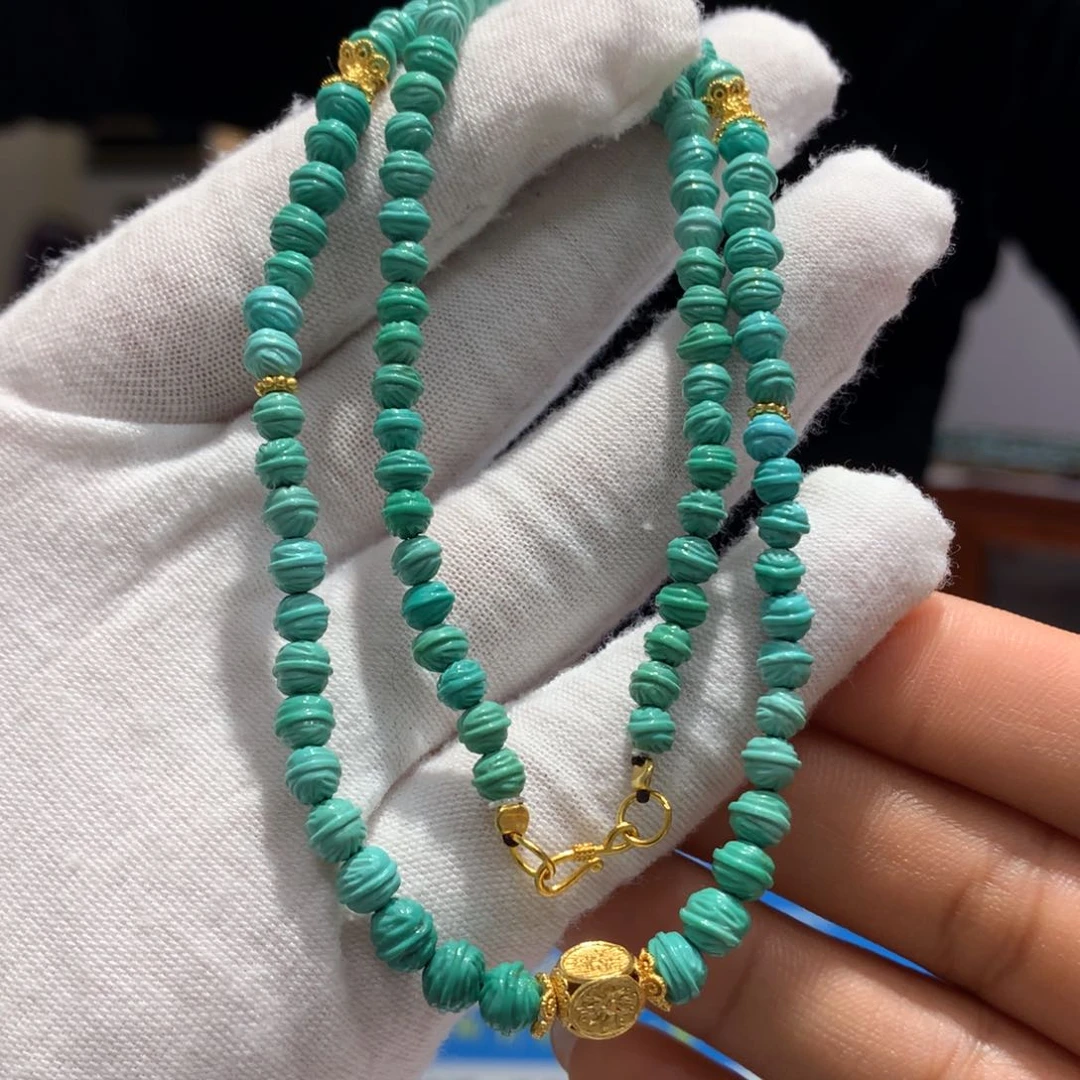 绿松石锁骨链银S925镶嵌