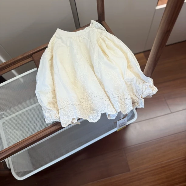 【编号P577】X69309-34-儿童绣花娃娃衫杏色-XY