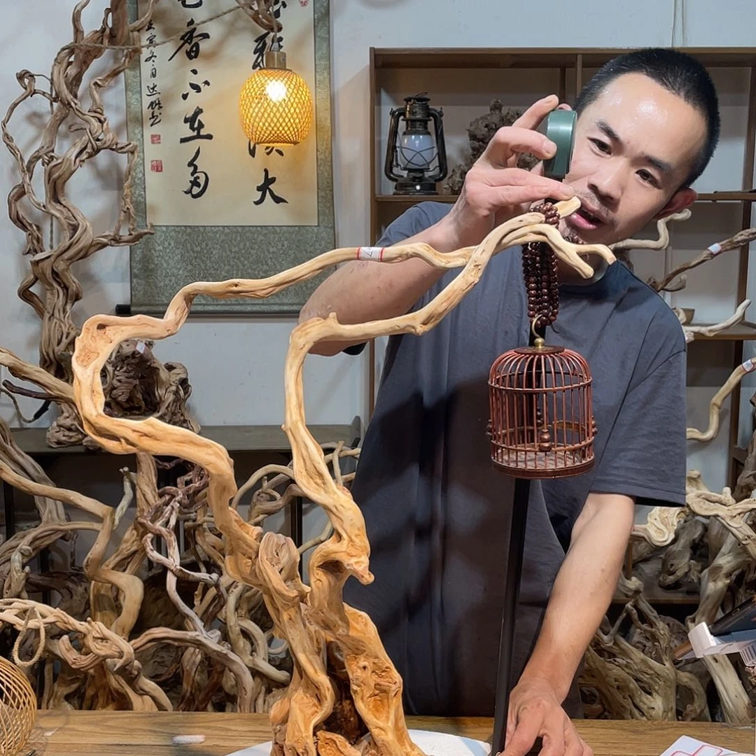 香榧木杜鹃根艺美术作品