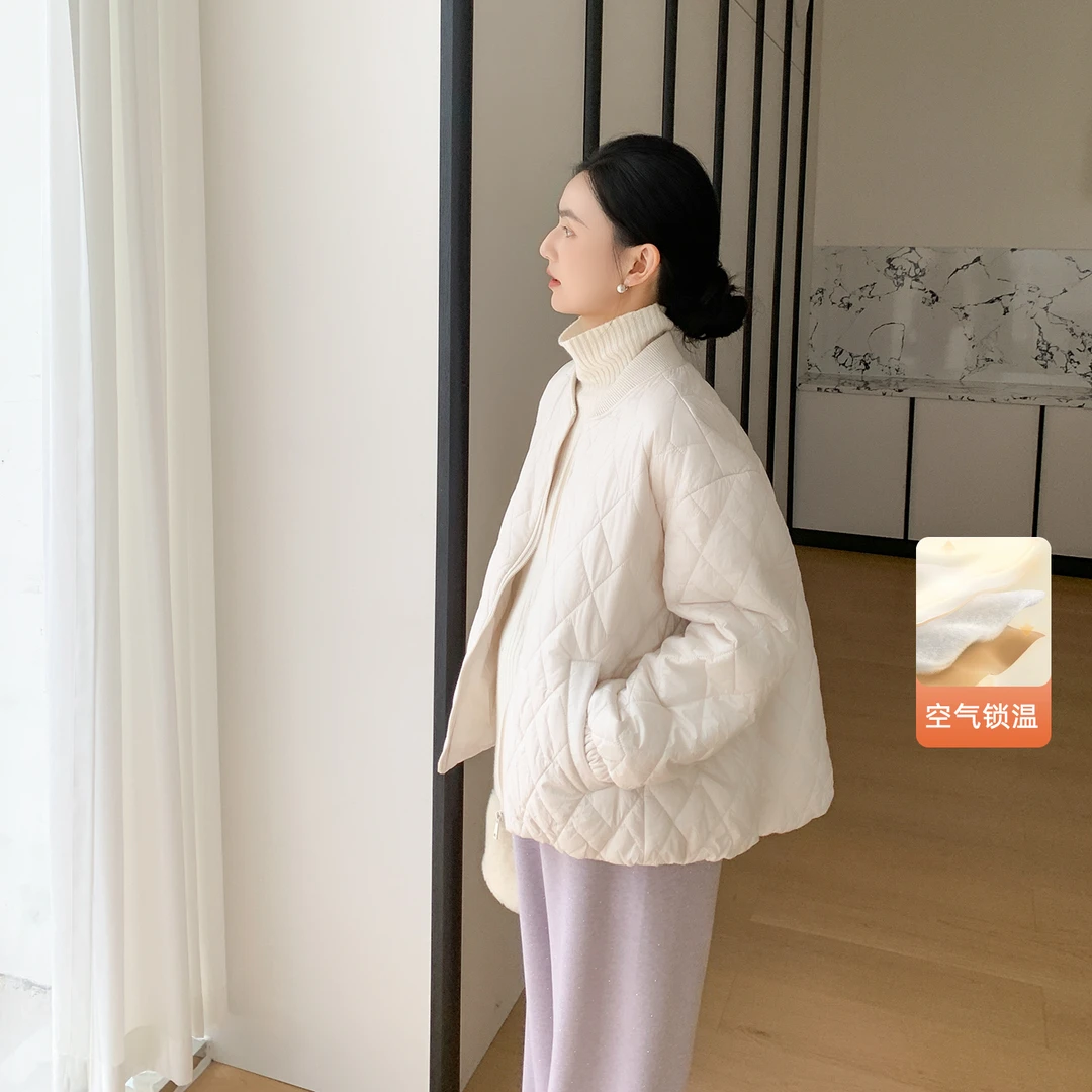 ZMA孕妇装【菱格插袋棉服】新款冬外穿韩版棒球服上衣小个子冬季