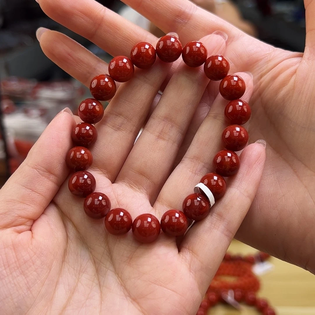 【小刘南红】保山南红玛瑙锦红典藏手串10mm 多样性发一