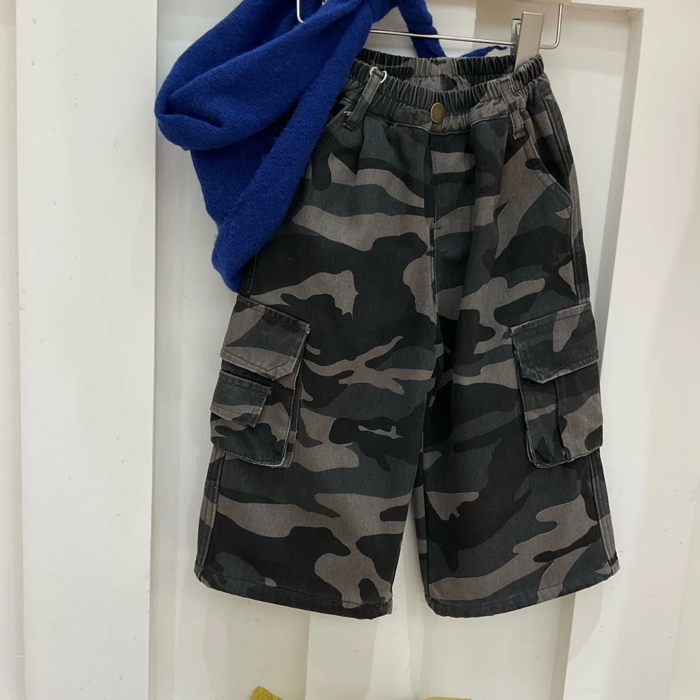 90-130男女童加绒迷彩裤
