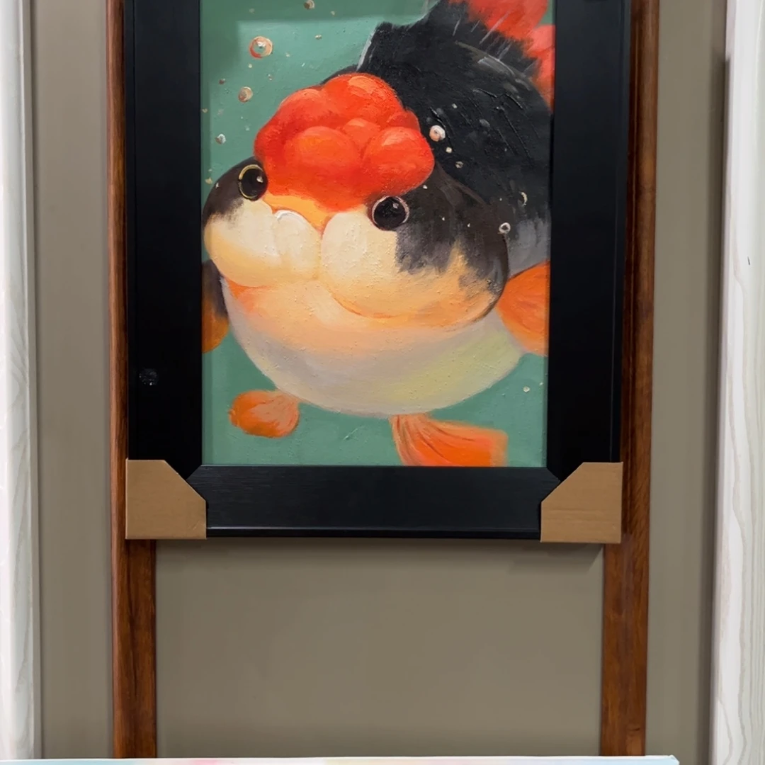 油画泡泡鱼纯手绘油画
