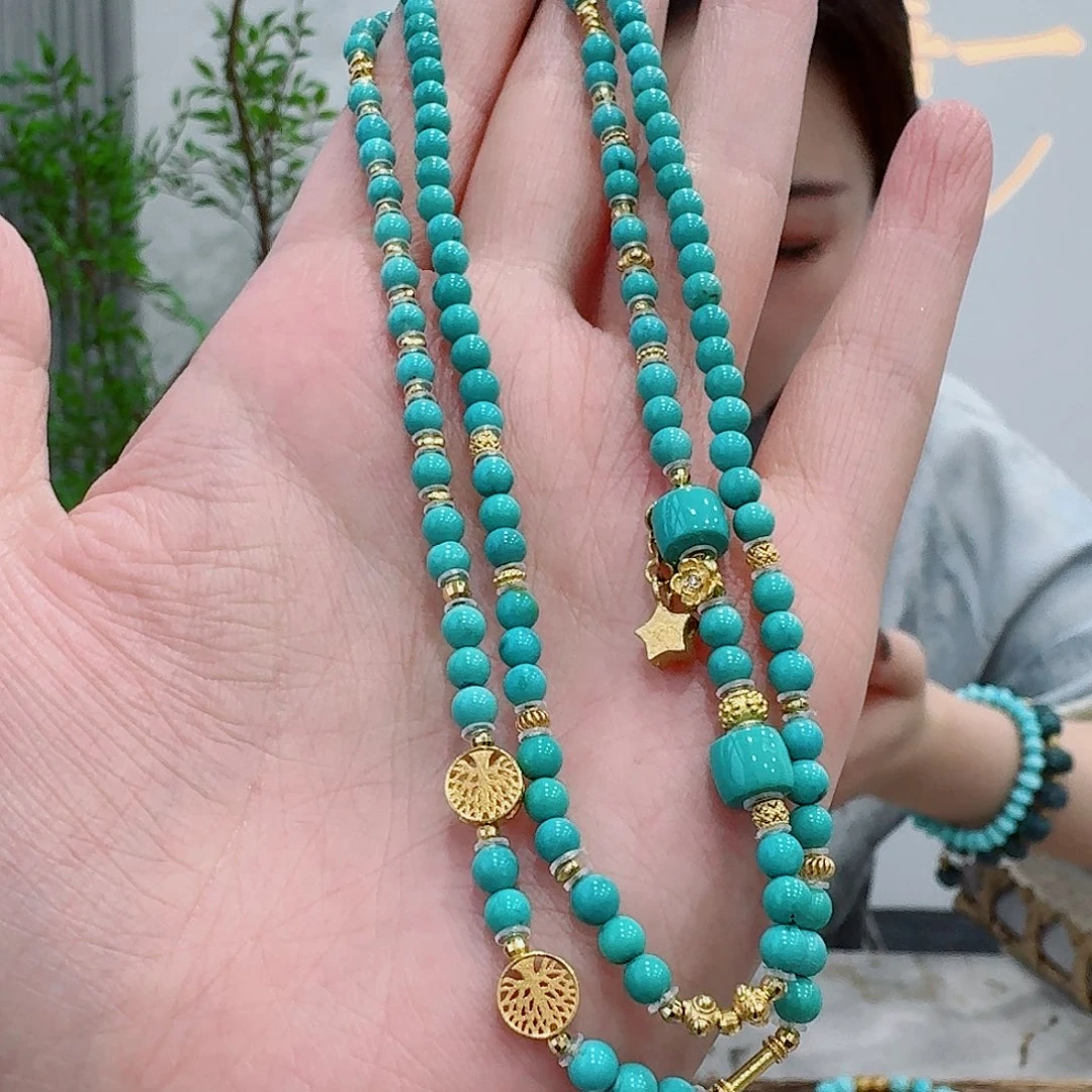 绿松石18K金镶嵌珠宝奇石