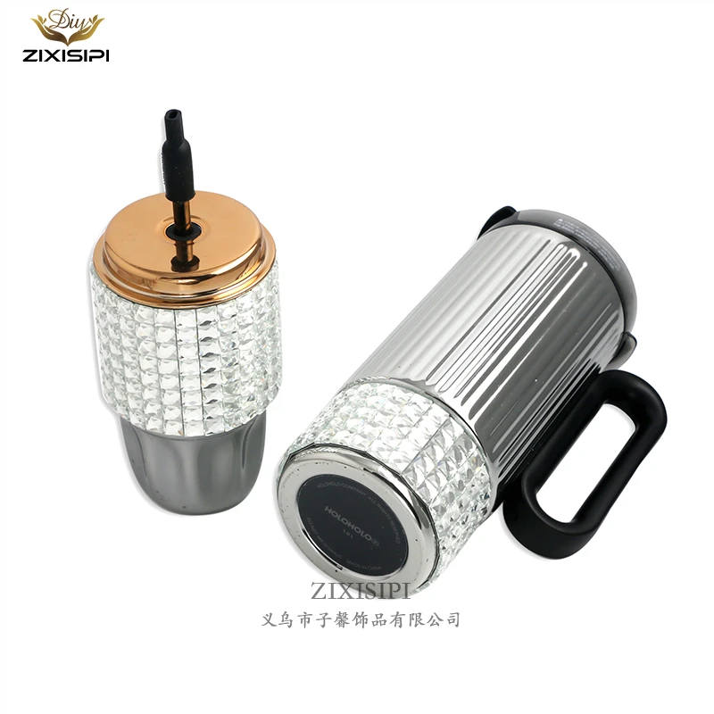 定制贴钻邓紫棋水杯吸管杯自带胶不伤漆个性水杯贴钻变装