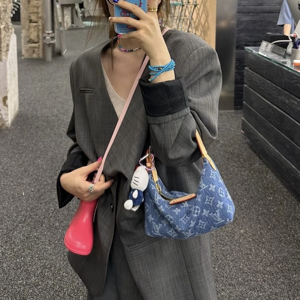 99新 LouisVuitton/路易威登 牛仔饭盒蓝色老花牛仔手提包 13784