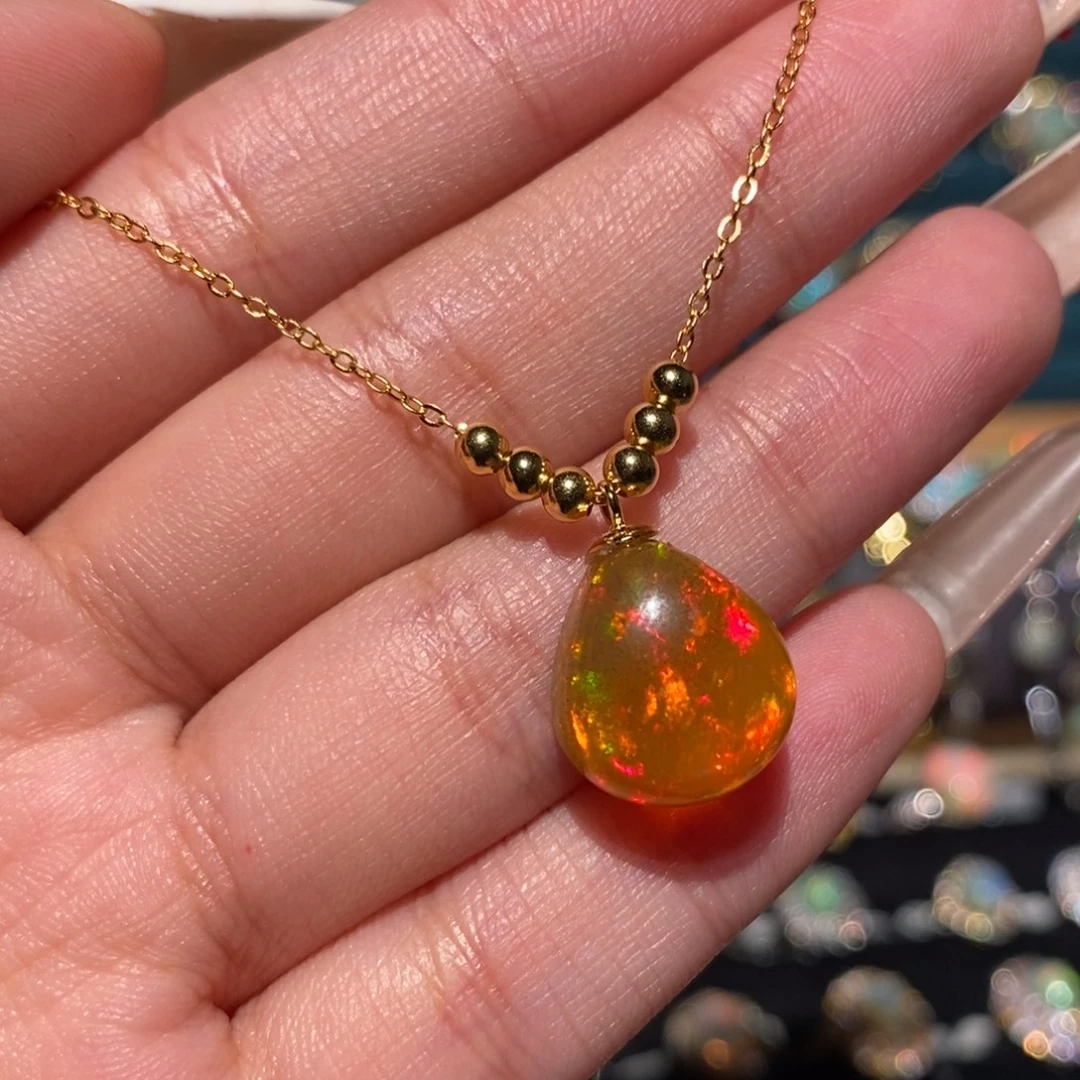 欧泊银S925镶嵌项链