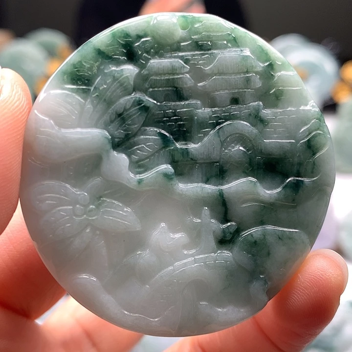 翡翠未镶嵌颈饰山水福利