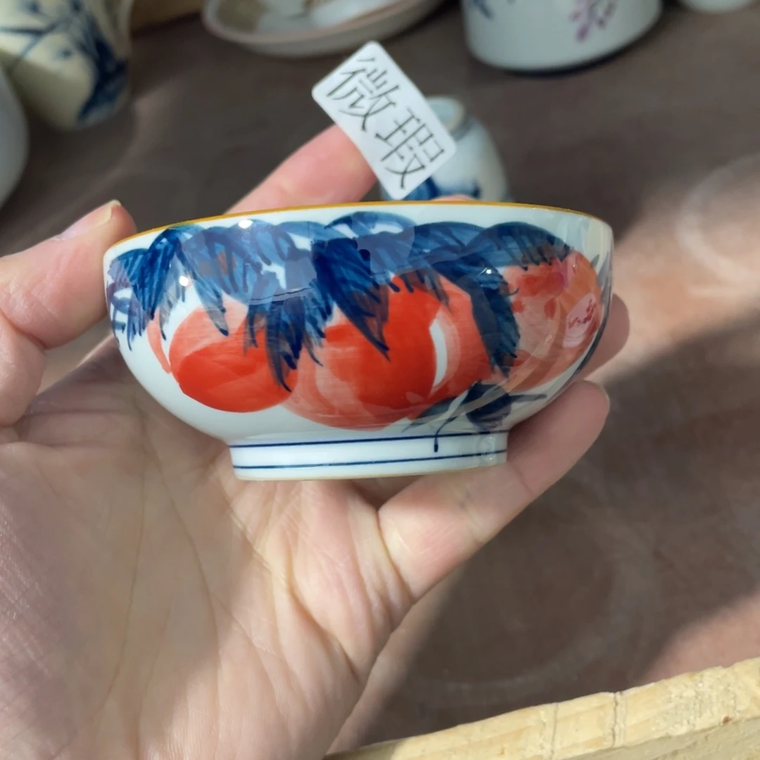 釉下手绘茶具微瑕