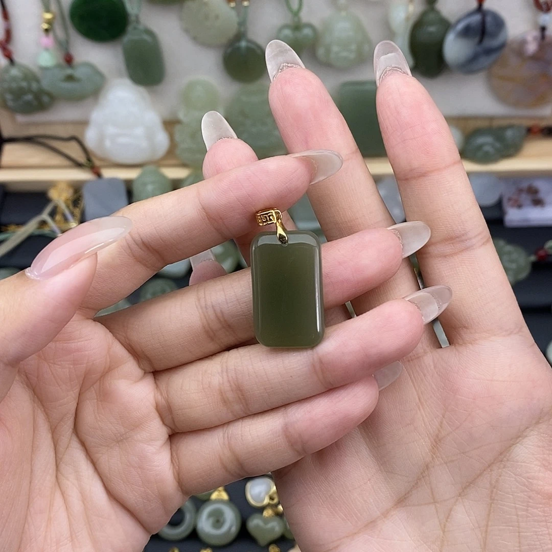 吊坠(不含链)银S925镶嵌和田玉