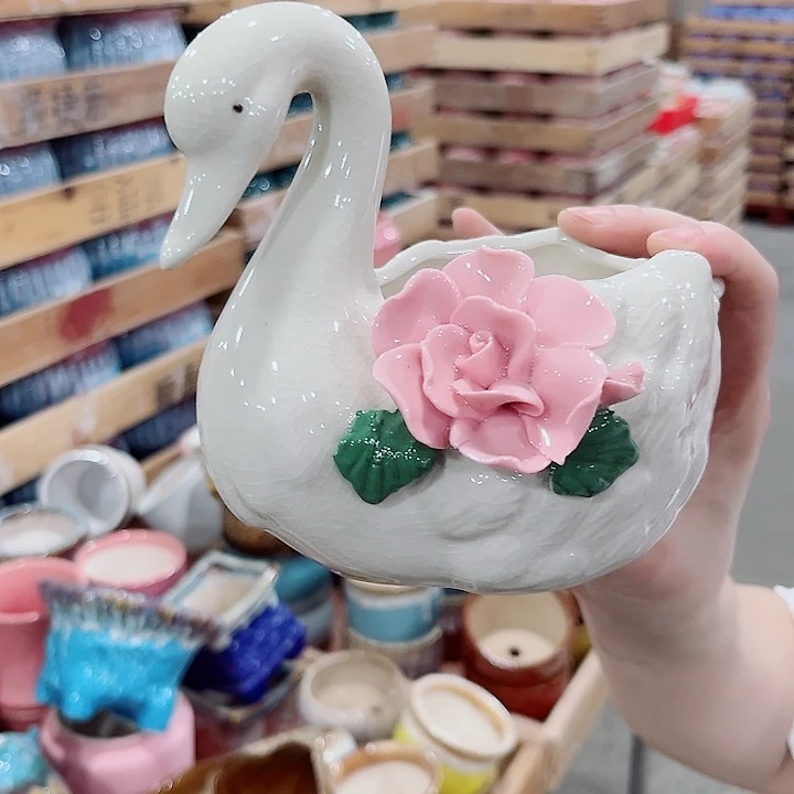 有孔.凑单10元陶瓷花盆发货！