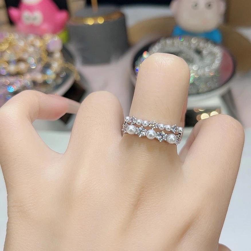 钛钢莫桑石戒指 206白色繁星戒指