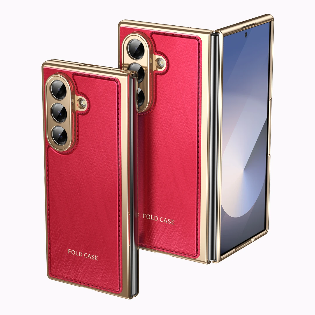 适用三星Z Fold7手机壳新款fold6/5金丝纹心系天下壳膜一体保护套