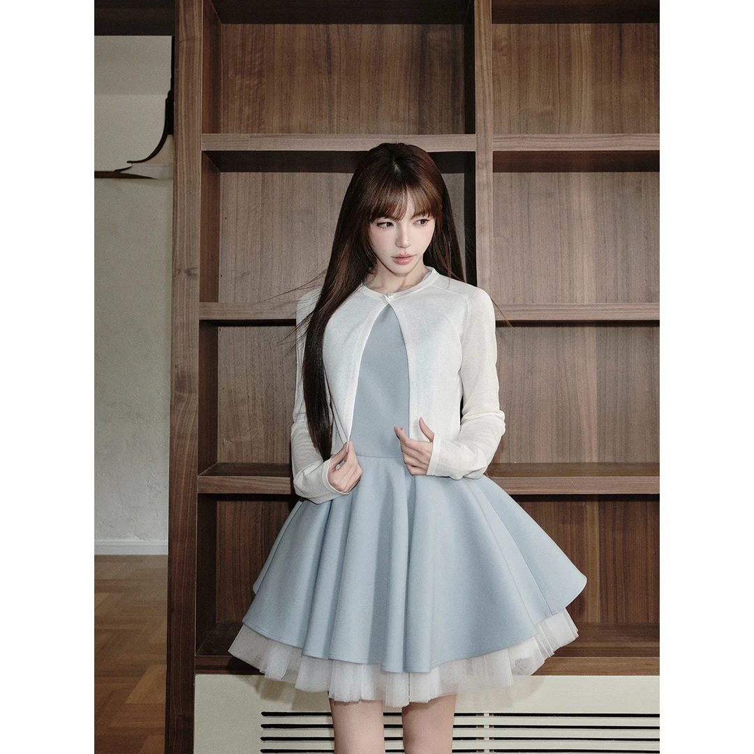 avenement/轻薄透气圆领长袖外搭针织开衫薄款罩衫外套女