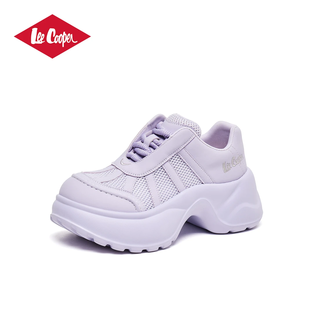 LEE COOPER厚底增高休闲鞋女2025夏款网面透气系带户外运动鞋