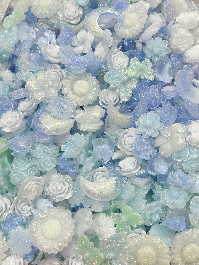 混拆蓝色系列【许愿+对对碰+隐藏】DIY夜光山茶/砂糖小风车/三朵花