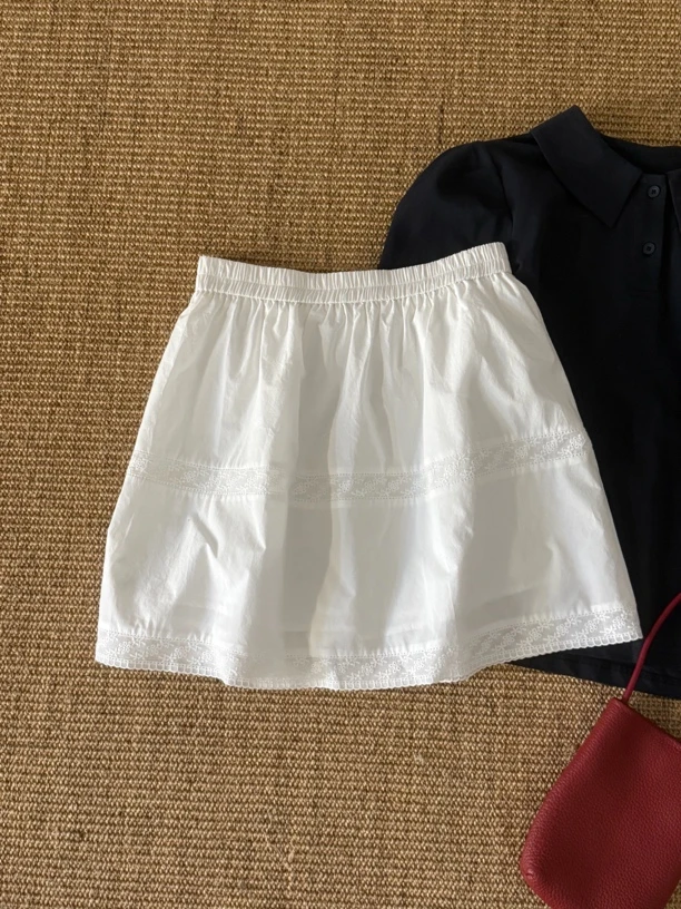 6527土布鱼刺绣小短裙