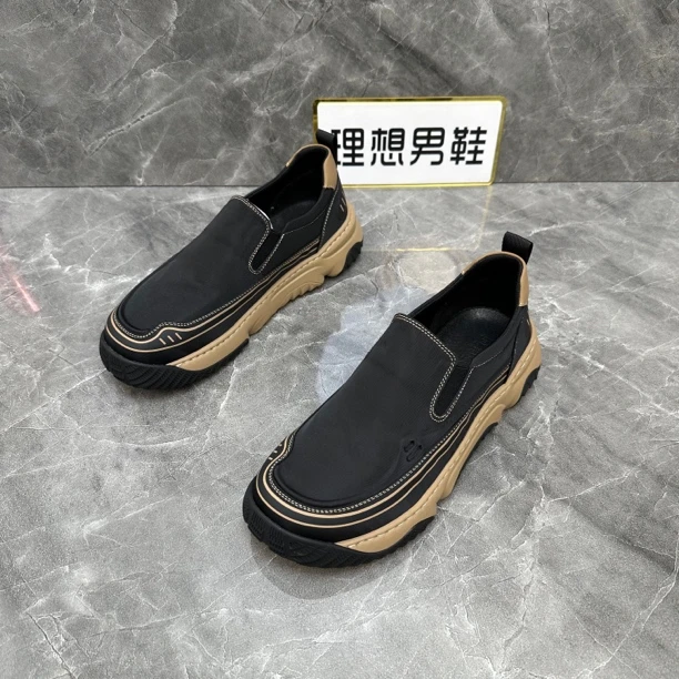 D 春夏新款时尚休闲男鞋一脚蹬懒人鞋布鞋