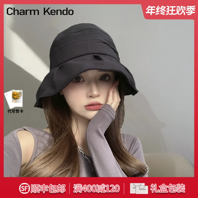 Charm Kendo防晒帽子女2025新款遮阳帽高级感防紫外线百搭太阳帽