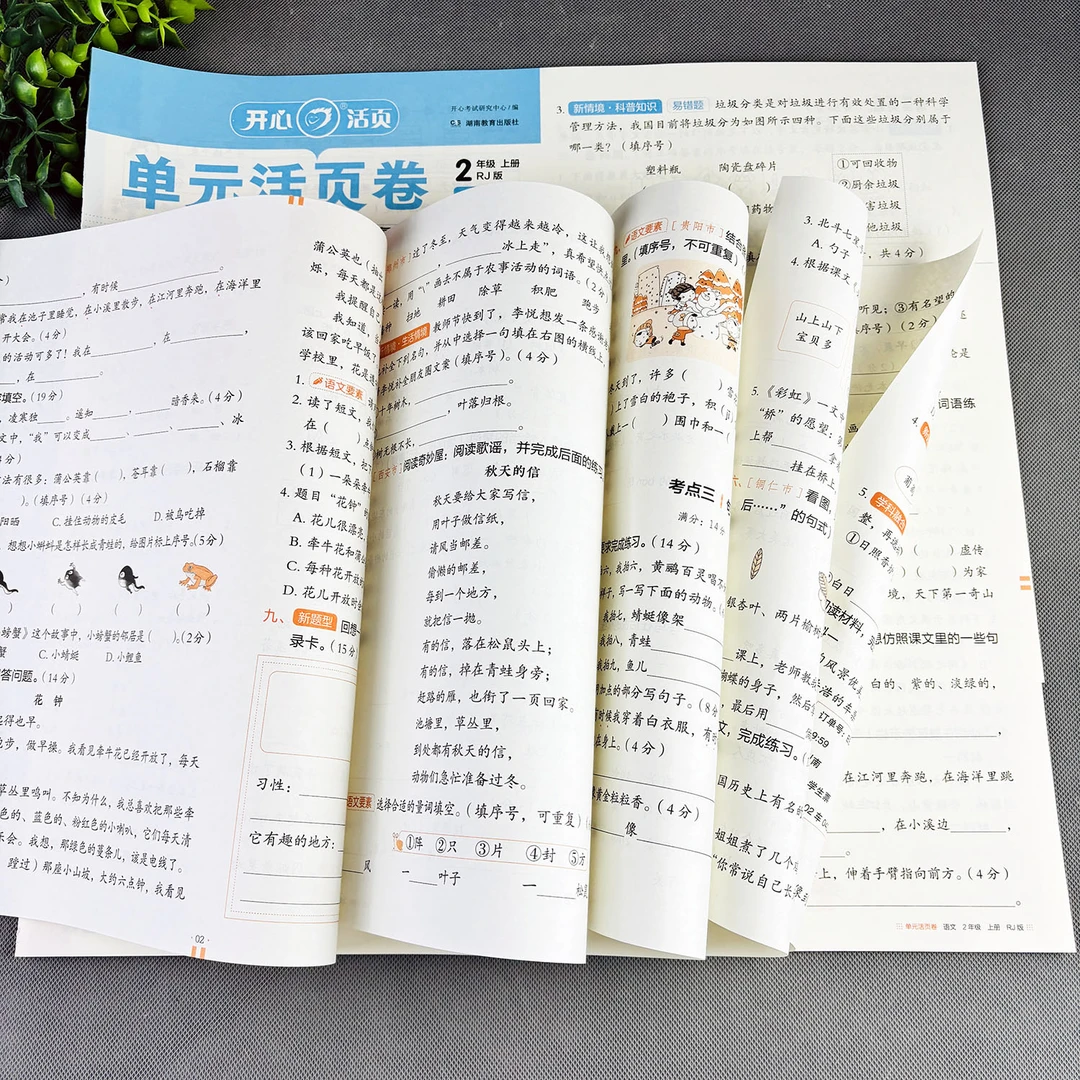 二年级上册试卷单元活页卷期中期末试卷二年级上册试卷测试卷全套