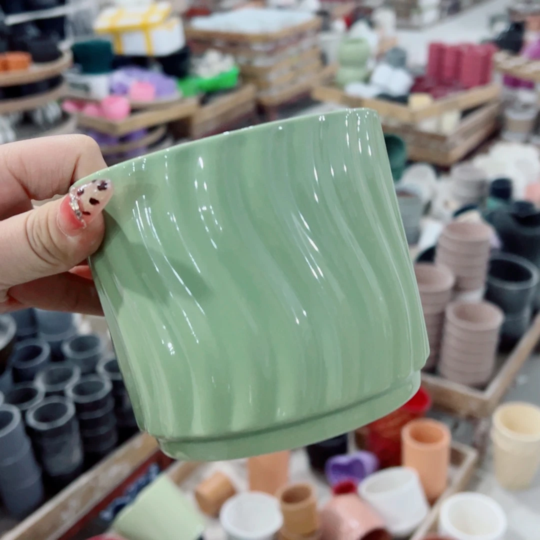 有孔，陶瓷花盆满10米包邮发货