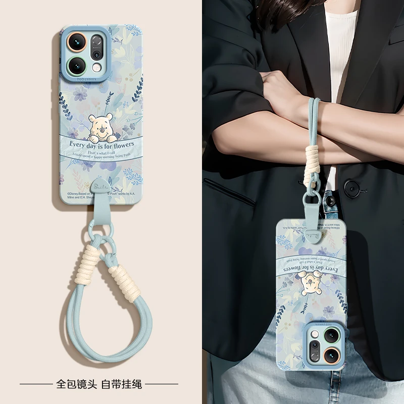 可爱维尼适用于opporeno14手机壳新款14pro高级13防摔12女挂绳