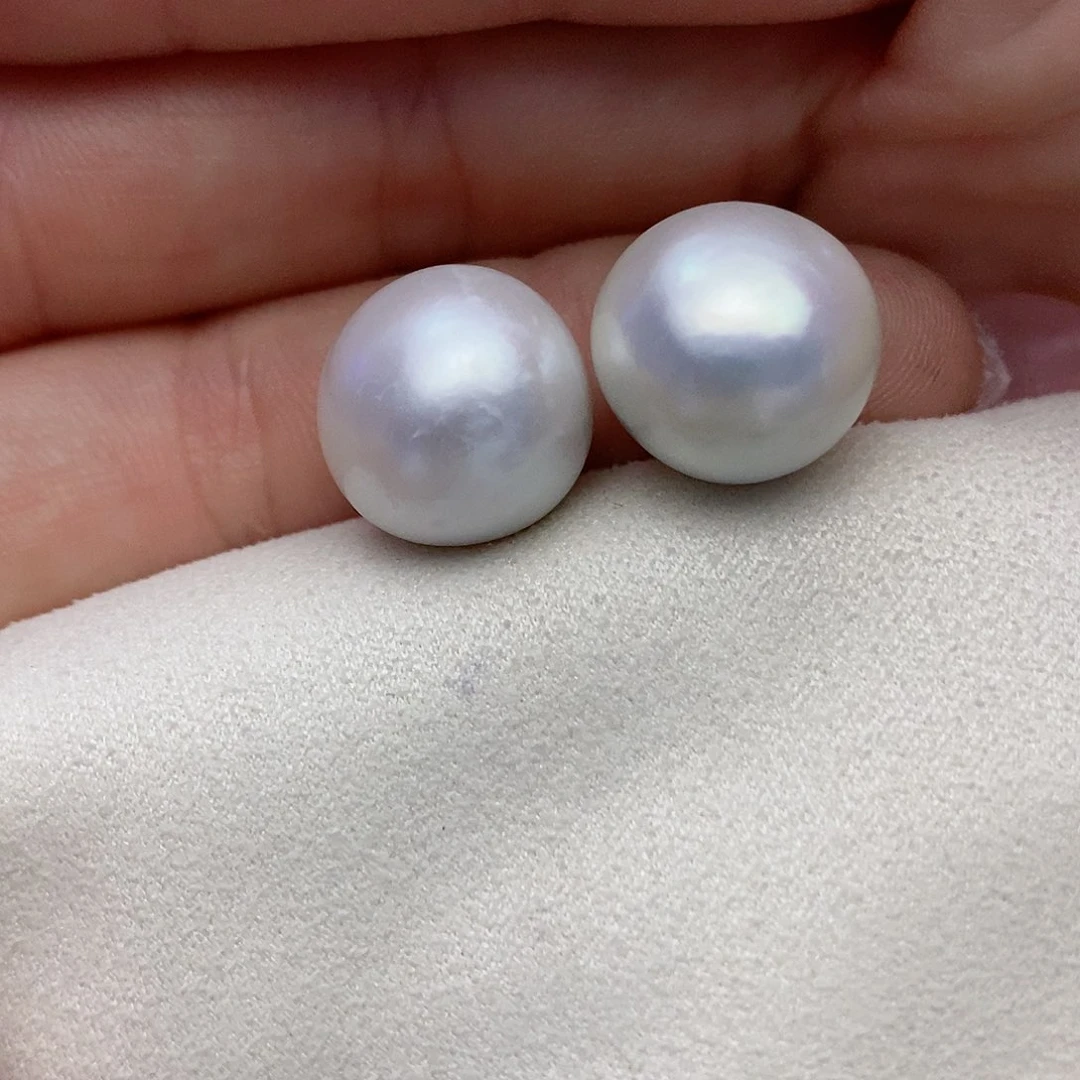 【闪购商品】淡水珍珠耳饰银S925镶嵌14-15mm