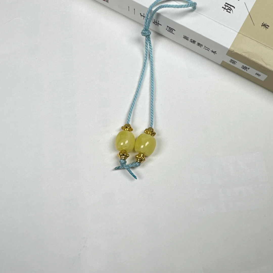 文玩配饰手串手持脖挂套装橄榄核星月猴头老型核尖蜜小蜡弟子珠（