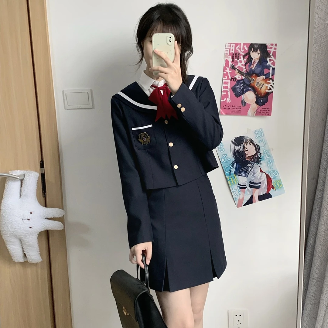 樱花家族jk制服【青谷川】大小姐包臀裙水手服外套长袖学院套装女