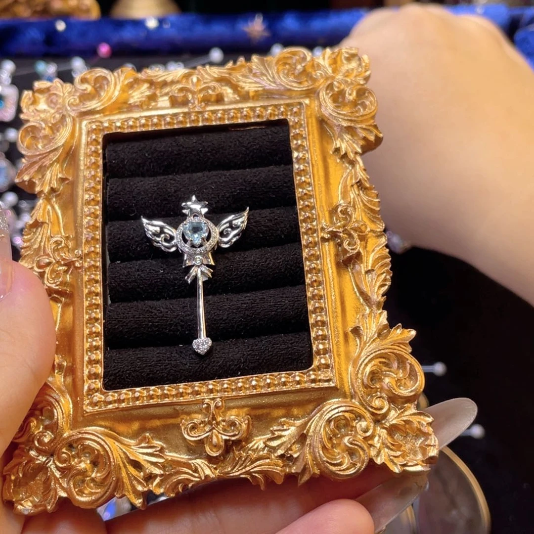 925银无魔法杖天空蓝吊坠