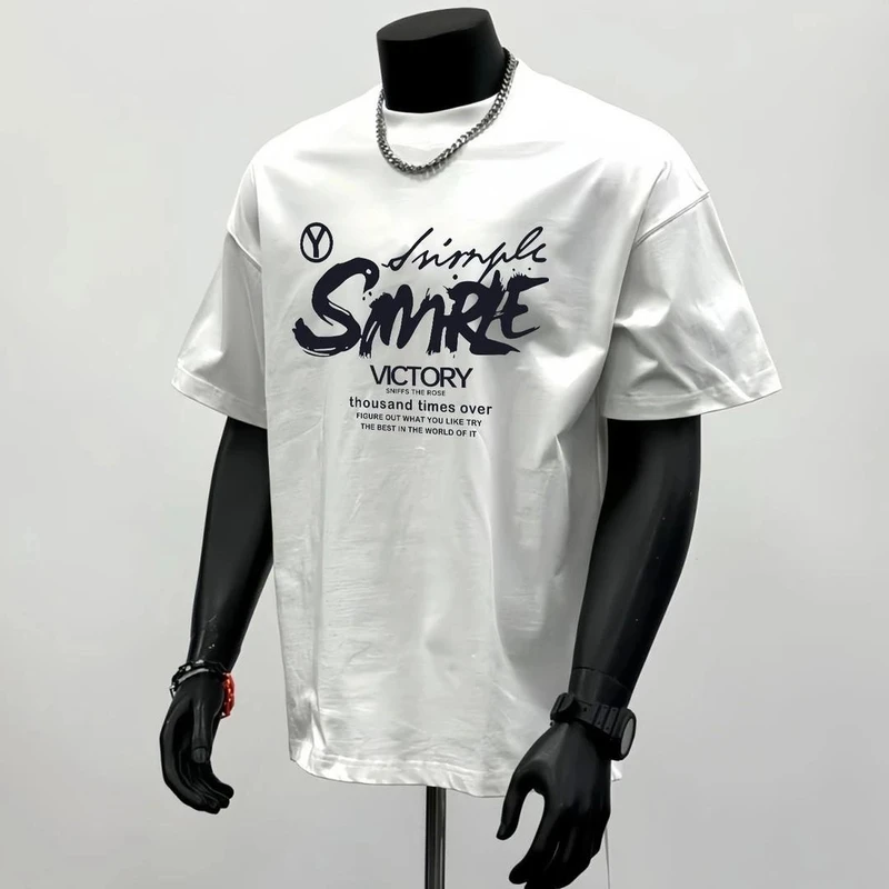 短袖男t恤重磅纯棉260G不透夏季休闲百搭美式圆领时尚潮流纯棉T恤