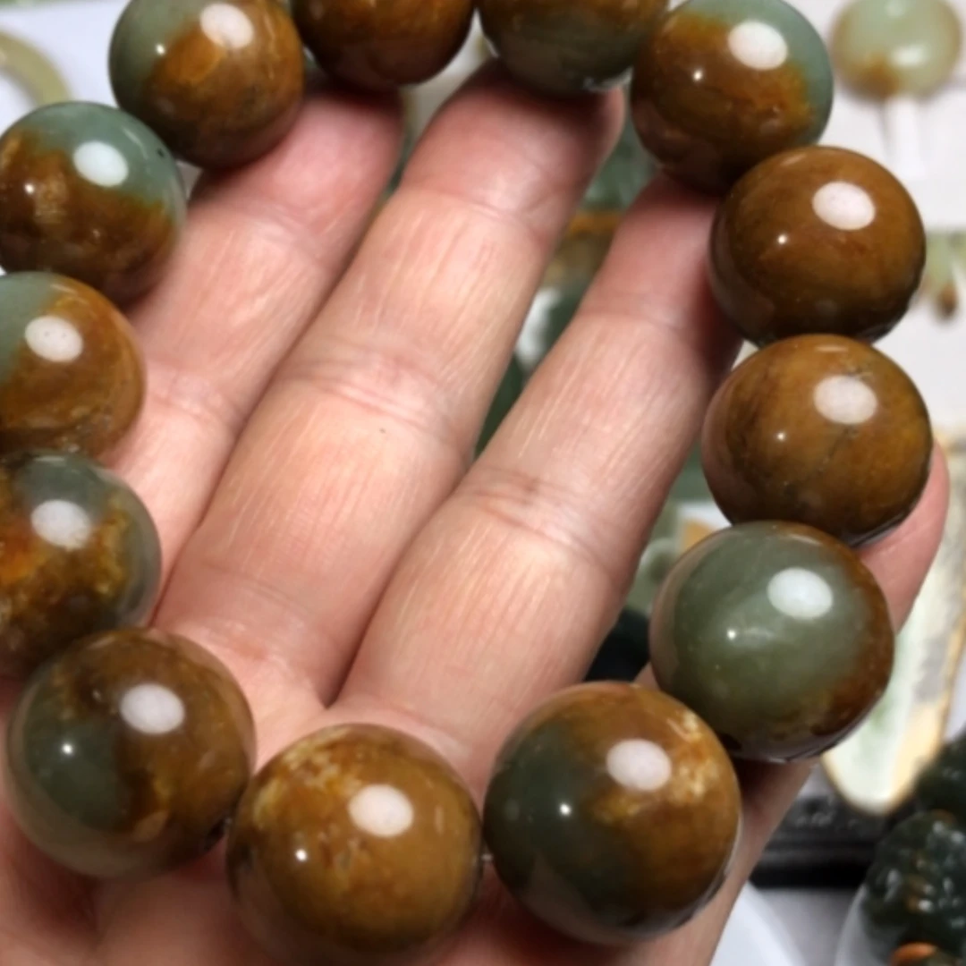【闪购商品】手串未镶嵌岫岩河磨玉（透闪石质玉）